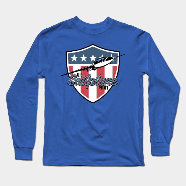 US Sailplane Pilot Patch Long Sleeve T-Shirt by TCP